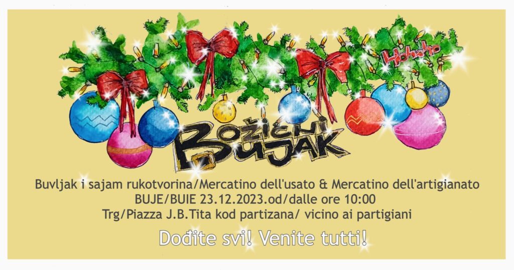 Božićni BUJAK u Bujama – božićni buvljak i razmjena poklona 2023.