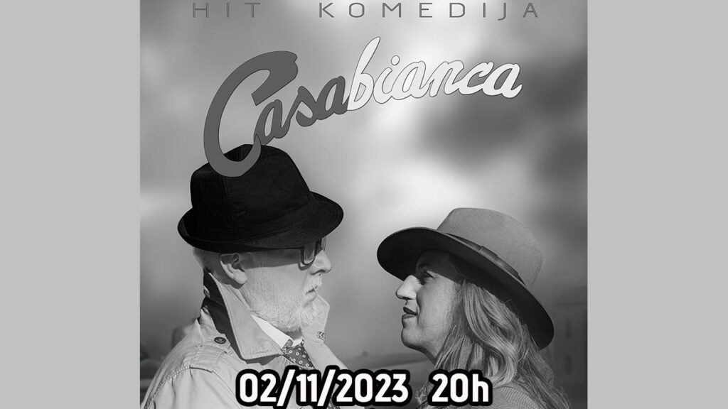 Pogledajte predstavu Casabianca u Bujama! Grdinić i Battifiaca donose toplu komediju o bračnom paru koji prolazi kroz ljubav, promjene i humor od 60-ih do danas.