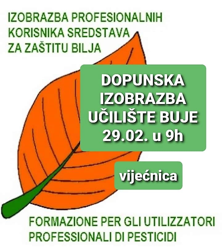 Dopunska izobrazba za korisnike sredstava za zaštitu bilja